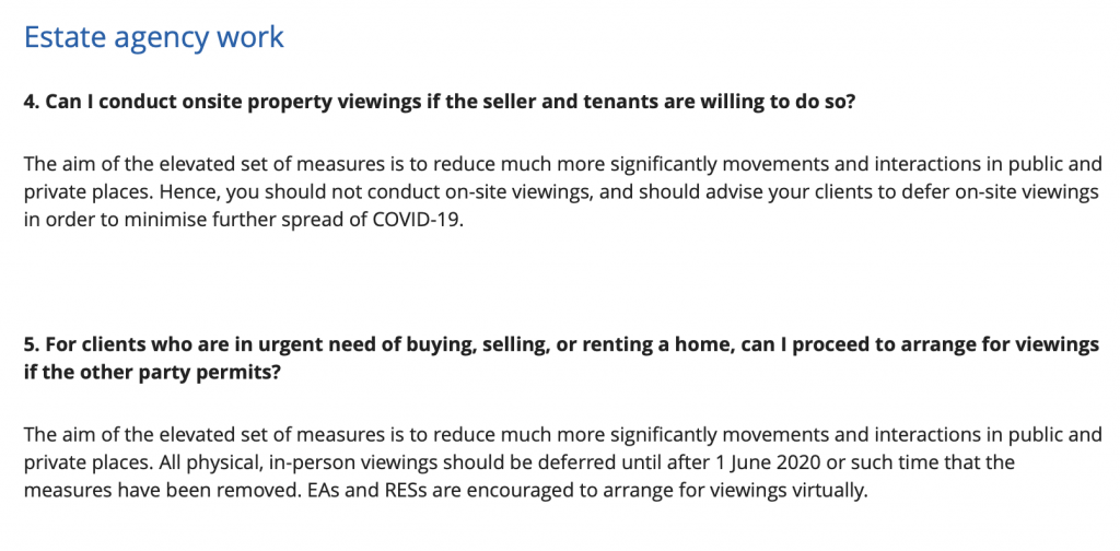 No Physical Viewings During Covid 19